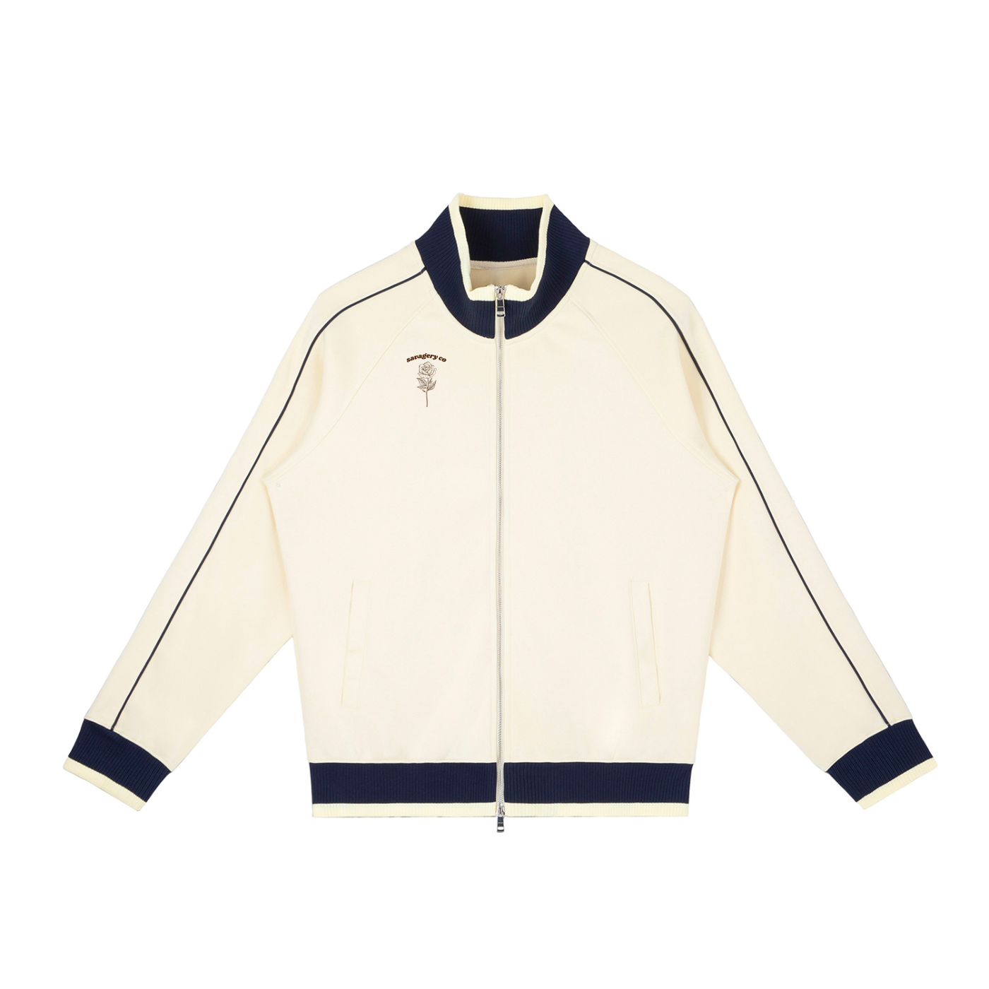 Color Block Raglan Sleeve Zip Track Jacket