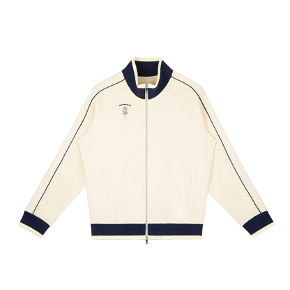 Color Block Raglan Sleeve Zip Track Jacket