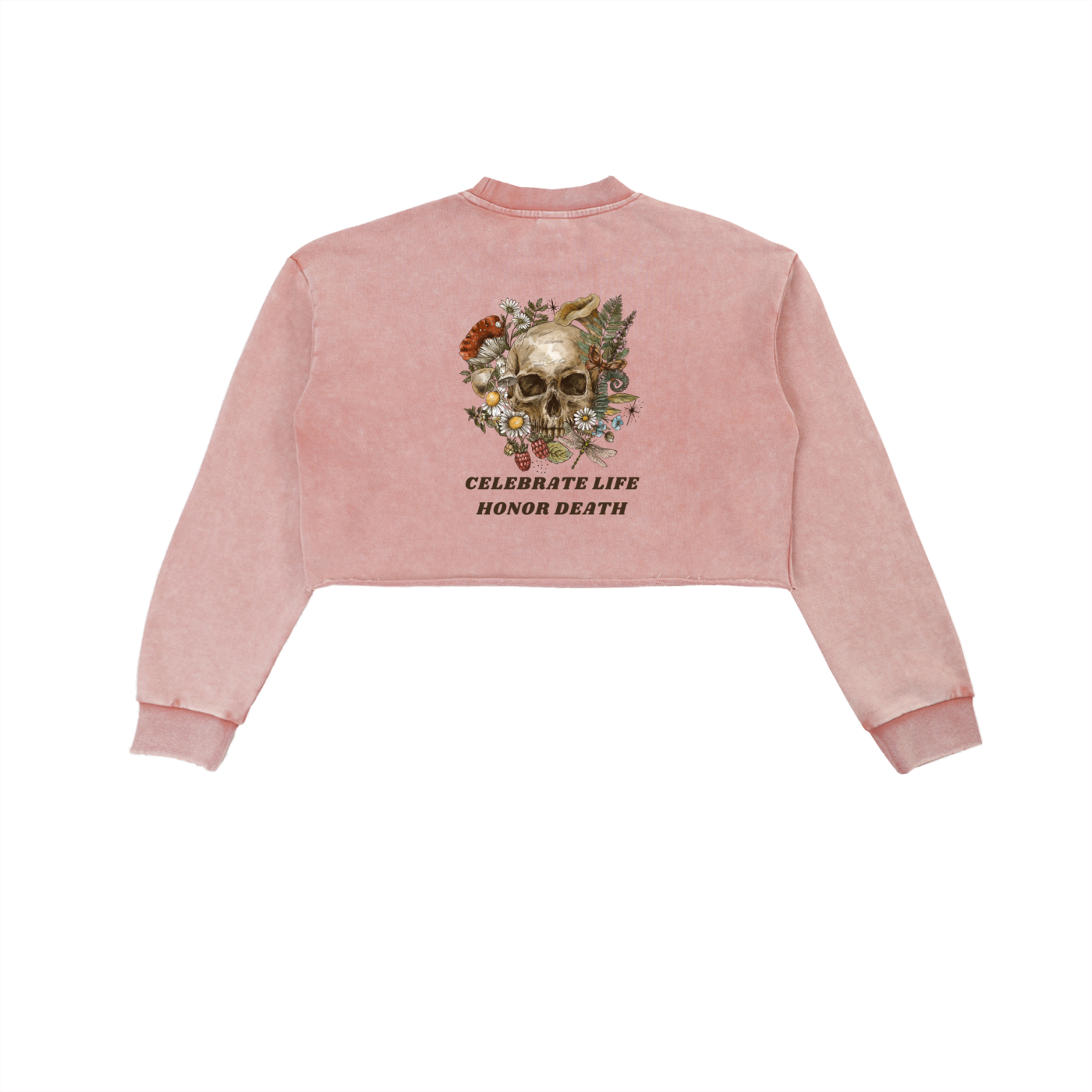 Snow Washed Raw Edge Cropped Sweatshirt